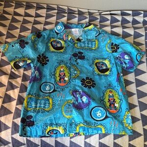 Disney Parks Blue Haunted Mansion Button-Down Shirt
